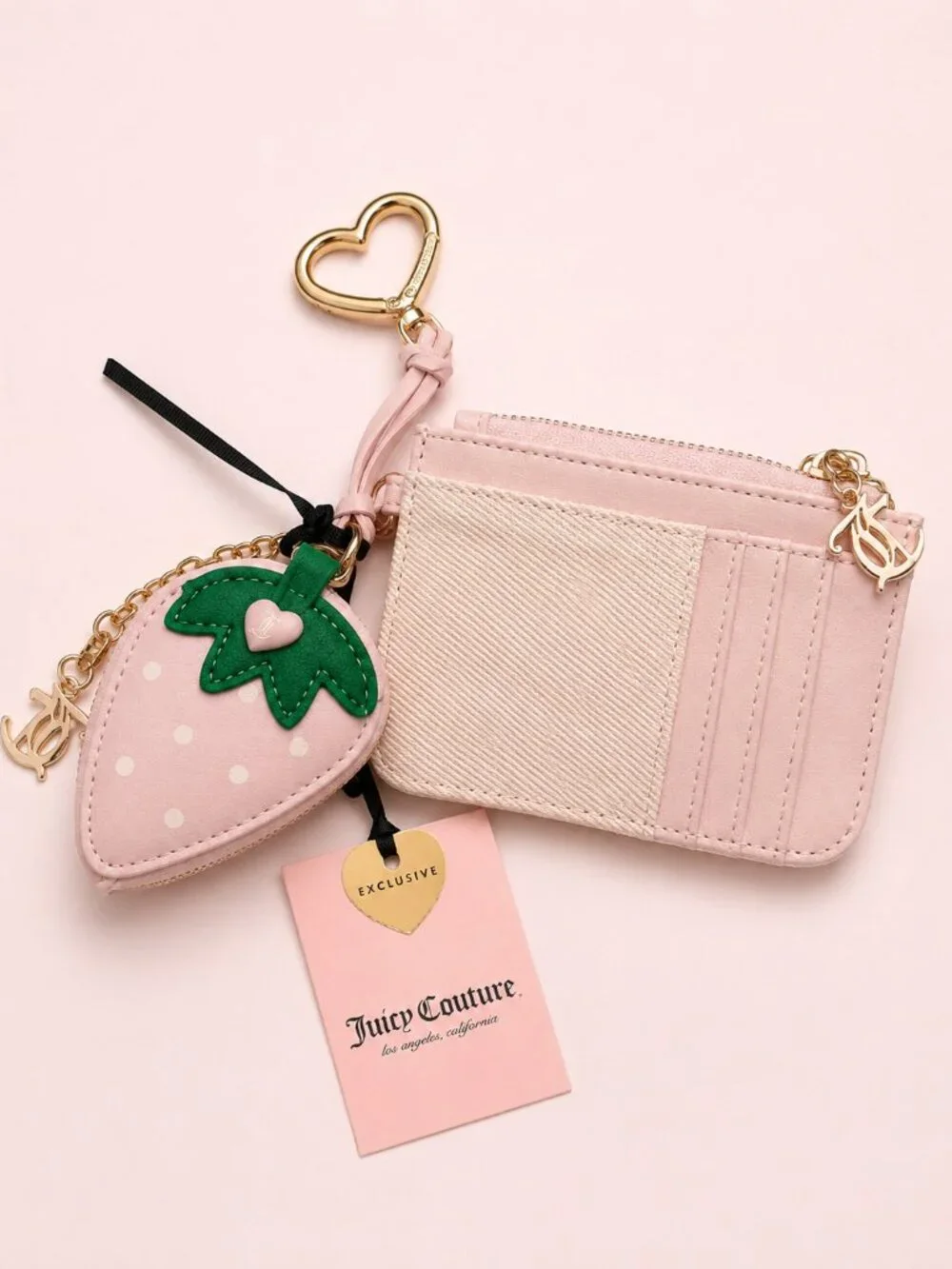 Juicy Couture Paradise Mini Bundle Strawberry Coin Pouch Cardholder NWT